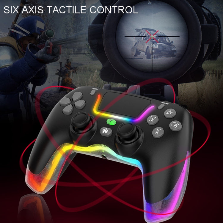 For PS4 Dazzle Color Light Wireless Bluetooth Grip(Black) - Gamepads by PMC TechLife | Online Shopping South Africa | PMC TechLife