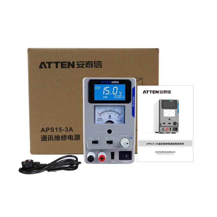 ATTEN APS22-5A 22V 5A USB Digital Variable Adjustable Laboratory DC Power Supply For Mobile Repair, EU Plug - Current & Voltage Tester by ATTEN | Online Shopping South Africa | PMC Jewellery | Buy Now Pay Later Mobicred