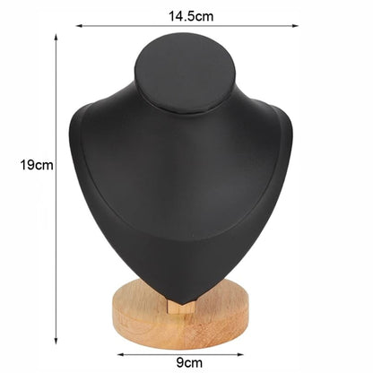 Solid Wood Small Size Portrait Necklace Display Stand Heart Shaped Necklace Counter Display Stand(Black) - Jewelry Storages by PMC Jewellery | Online Shopping South Africa | PMC Jewellery