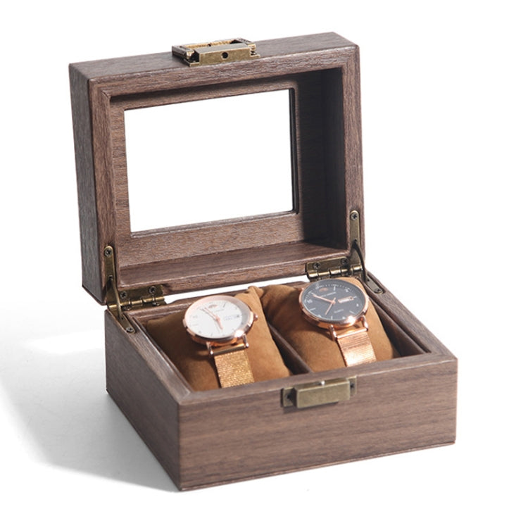 Wood Grain Leather Watch Display Box Watch Storage Case Jewelry Box, Style: 2 Digit Long - Watch Storages by PMC TechLife | Online Shopping South Africa | PMC TechLife