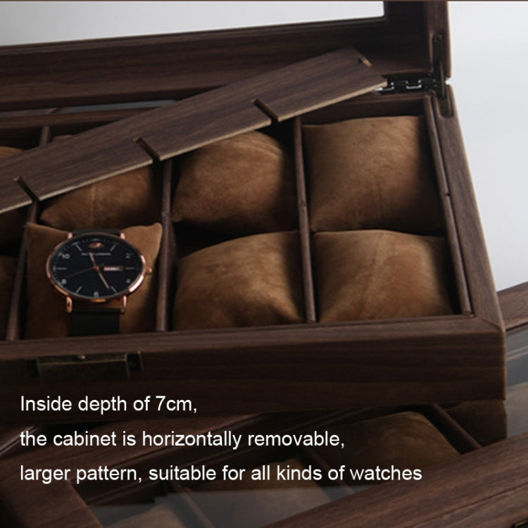 Wood Grain Leather Watch Display Box Watch Storage Case Jewelry Box, Style: 6 Digit Square - Watch Storages by PMC TechLife | Online Shopping South Africa | PMC TechLife