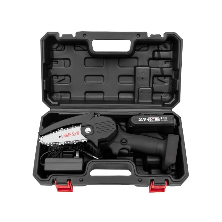 HILDA Rechargeable Cordless Mini Electrical Chain Saw Logging Tools Plastic Package, Model: EU Plug With 1 Battery Black - free shipping - PMC TechLife - Order now!