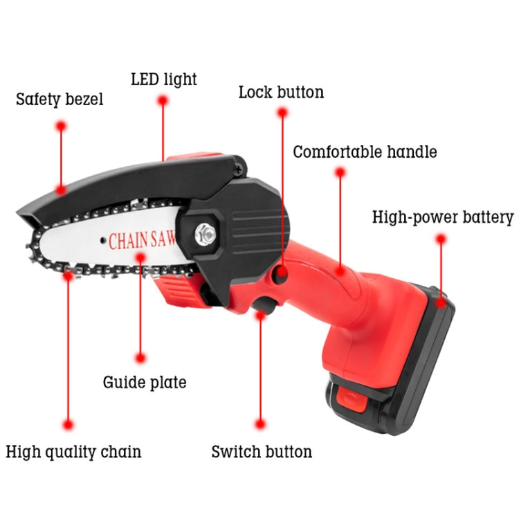 HILDA Rechargeable Cordless Mini Electrical Chain Saw Logging Tools Plastic Package, Model: EU Plug With 1 Battery Black - Electric Saws & Accessories by HILDA | Online Shopping South Africa | PMC Jewellery | Buy Now Pay Later Mobicred