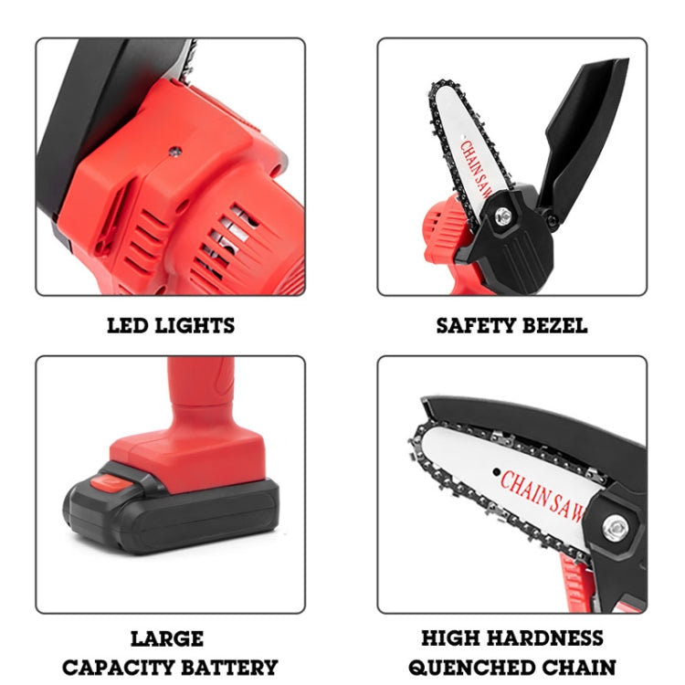 HILDA Rechargeable Cordless Mini Electrical Chain Saw Logging Tools Plastic Package, Model: EU Plug With 1 Battery Black - free shipping - PMC TechLife - Order now!