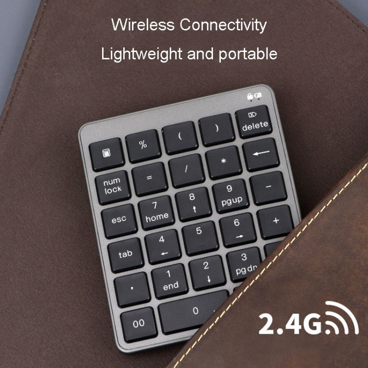 KN-980 28 Keys Portable Wireless Digital Quiet Keypad Computer External Digital Password Keypad(Gray) - free shipping - PMC TechLife - Order now!