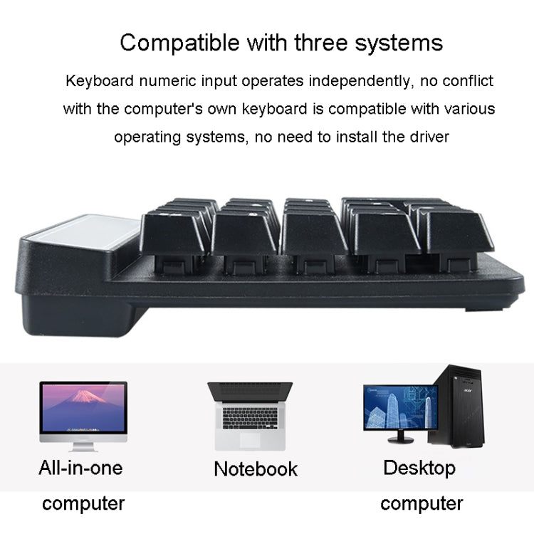 K6 19 Key Mini Wireless Bluetooth Digital Keyboard Suspended Mechanical Universal Keypad 4.0(Black) - Mini Keyboard by PMC TechLife | Online Shopping South Africa | PMC TechLife | Buy Now Pay Later Mobicred