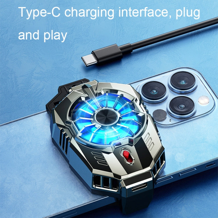 X20 Semiconductor Mobile Phone Radiator LED Light Mini Phone Cooling Fan, Color: Electroplated Silver - Cooling Fan Radiator by PMC TechLife | Online Shopping South Africa | PMC TechLife
