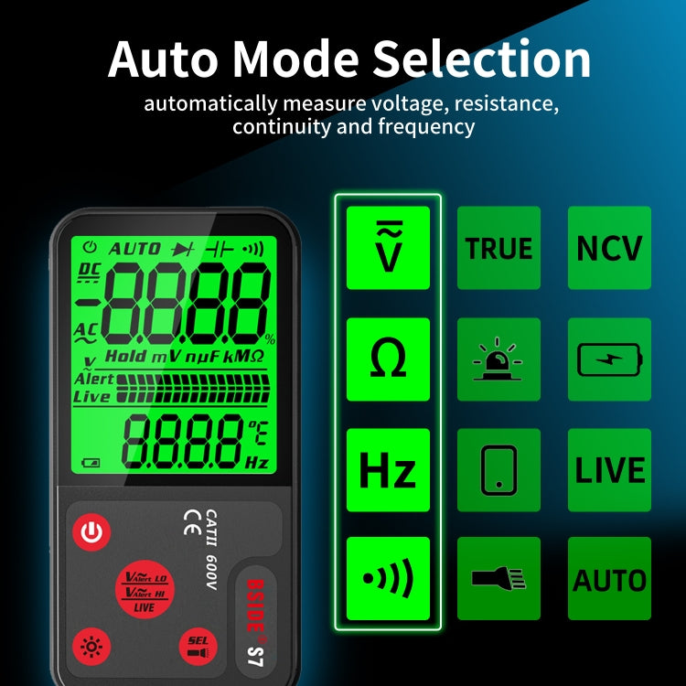 BSIDE ADMS7 Smart Thin Digital Multimeter Counts DC AC Voltmeter, Model: Charging Model With Tool Package - free shipping - PMC TechLife - Order now!