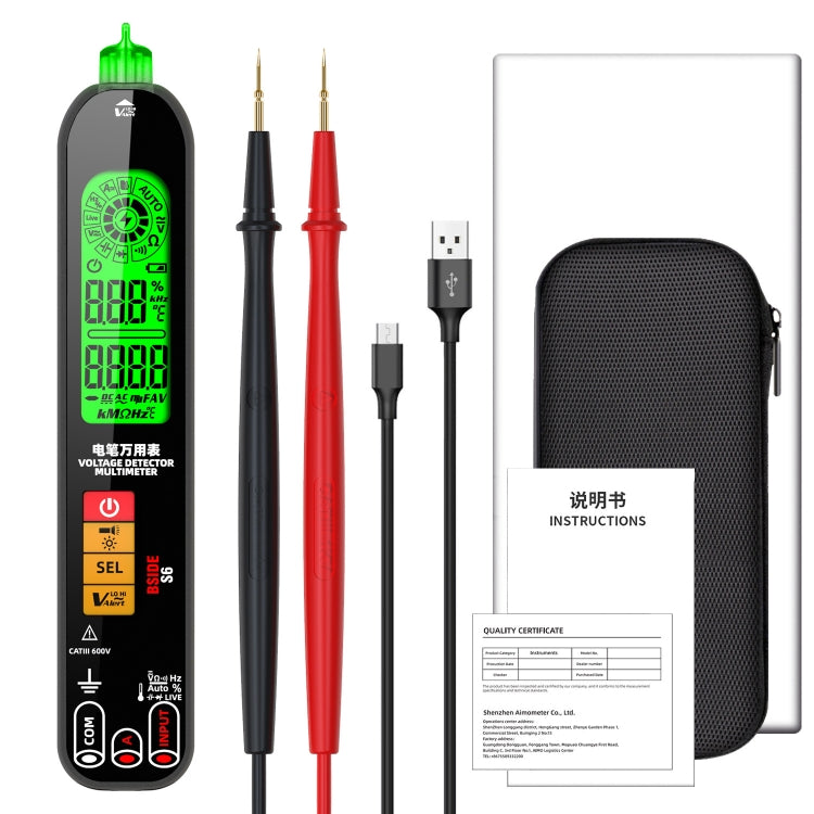 BSIDE S6 Smart Digital Multimeter Current Test Pen Capacitance Temperature Voltage Detector(Charging Model) - free shipping - PMC TechLife - Order now!