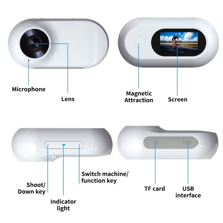 Magnetic Thumb Camera Portable HD Camera For Outdoor Cycling, Model: Standard+Pet Silicone Collar - free shipping - PMC TechLife - Order now!