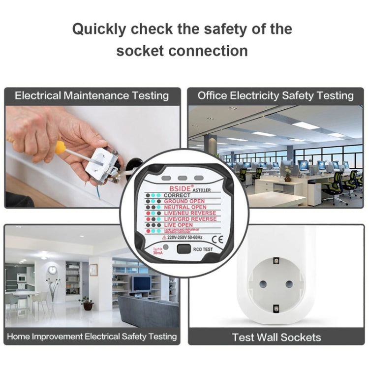 BSIDE AST01 Plug Power Tester Electrical Socket Detector US Plug - Current & Voltage Tester by BSIDE | Online Shopping South Africa | PMC TechLife | Buy Now Pay Later Mobicred