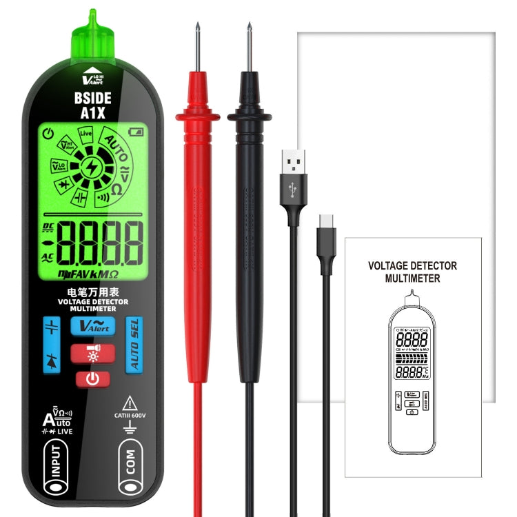 BSIDE A1X Charging Model Mini Digital Electric Pen Intelligent Automatic Merit Multimeter, Specification: Standard - Digital Multimeter by BSIDE | Online Shopping South Africa | PMC TechLife | Buy Now Pay Later Mobicred
