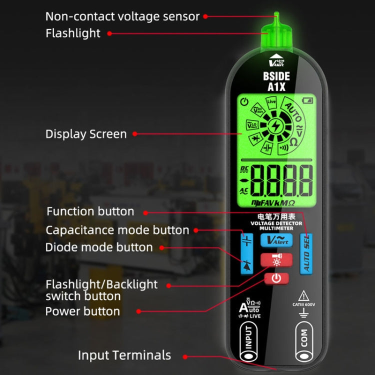 BSIDE A1X Charging Model Mini Digital Electric Pen Intelligent Automatic Merit Multimeter, Specification: With Tool Pack - free shipping - PMC TechLife - Order now!