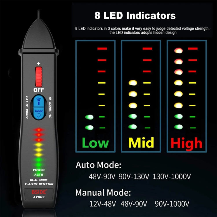 BSIDE AVD07 Smart Dual Mode Electric Pen Non-Contact Break-Point Sensing AC Voltage Tester - Current & Voltage Tester by BSIDE | Online Shopping South Africa | PMC TechLife | Buy Now Pay Later Mobicred