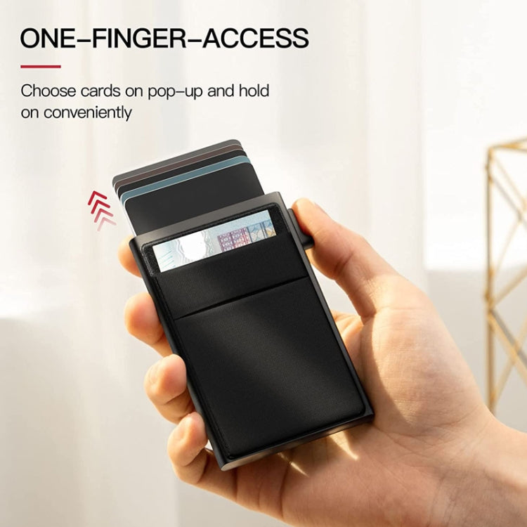Slim Metal Wallet Pop Up Credit Card Holder RFID Blocking Men Business Card Clip(Silver) - free shipping - PMC TechLife - Order now!