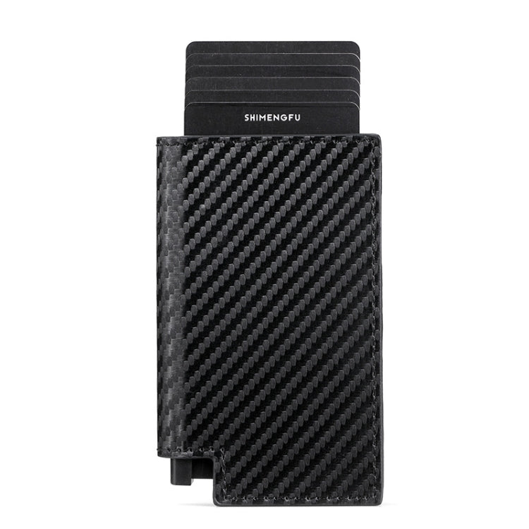 Pop-up Leather Metal Card Holder RFID Bifold Wallet(Carbon Fiber Black) - free shipping - PMC TechLife - Order now!