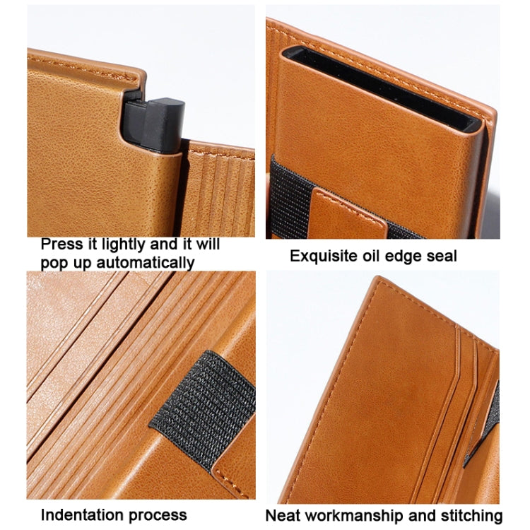Pop-up Leather Metal Card Holder RFID Bifold Wallet(Carbon Fiber Black) - free shipping - PMC TechLife - Order now!