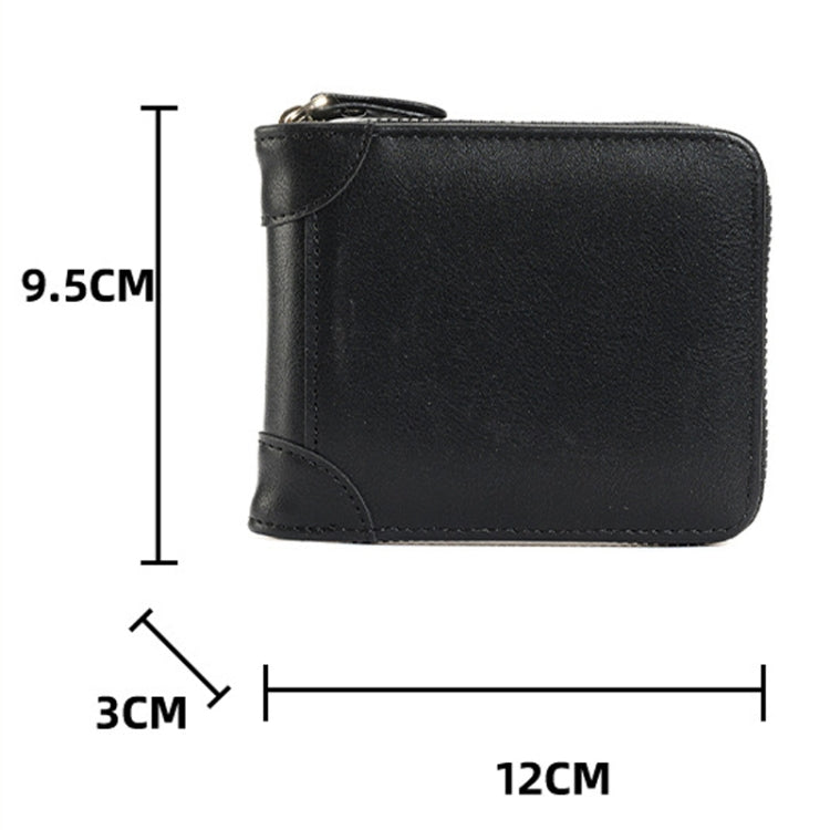 RFID Anti-Theft Swipe Mens Wallet Multifunctional Zipper Wallet(Brown) - free shipping - PMC TechLife - Order now!