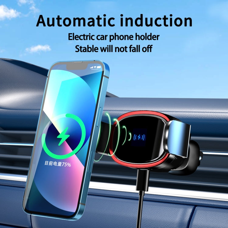 15W Car Wireless Charging Bracket Auto Induction Electric Navigation Bracket(Red) - free shipping - PMC TechLife - Order now!