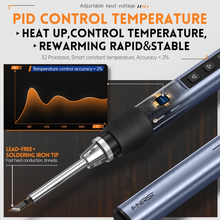FNIRSI 9pcs/ Set Mini Soldering Station Digital Display Constant Temperature Smart Soldering Iron, Color: Blue BC2 with Power Supply - free shipping - PMC TechLife - Order now!