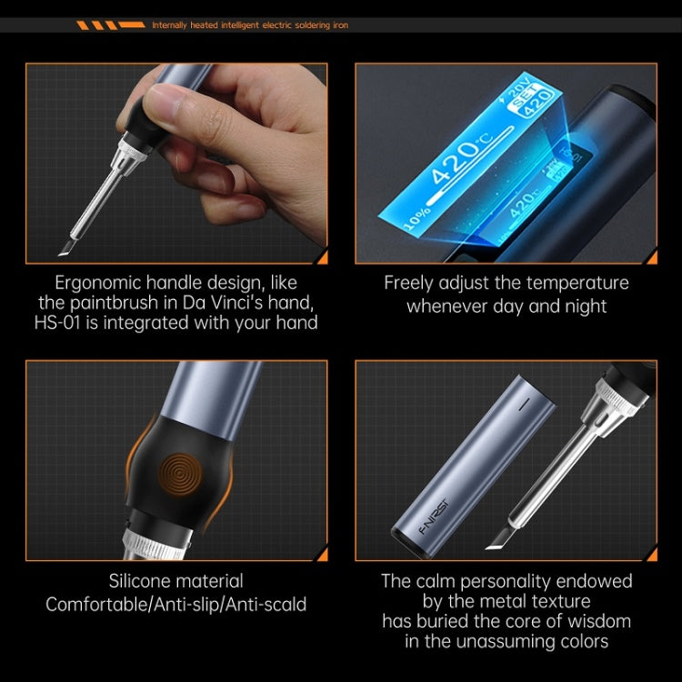 FNIRSI 4pcs/ Set Mini Soldering Station Digital Display Constant Temperature Smart Soldering Iron, Color: Black Standard BC2 - free shipping - PMC TechLife - Order now!