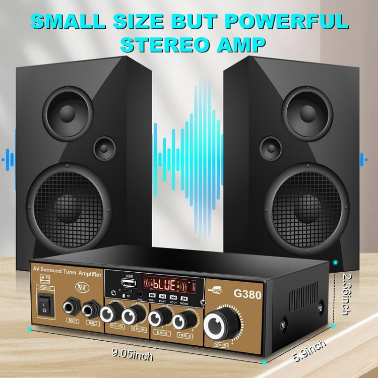 Car High-power Bluetooth Plug-in Card Digital Smart Amplifier(US Plug) - Car Amplifiers by PMC TechLife | Online Shopping South Africa | PMC TechLife