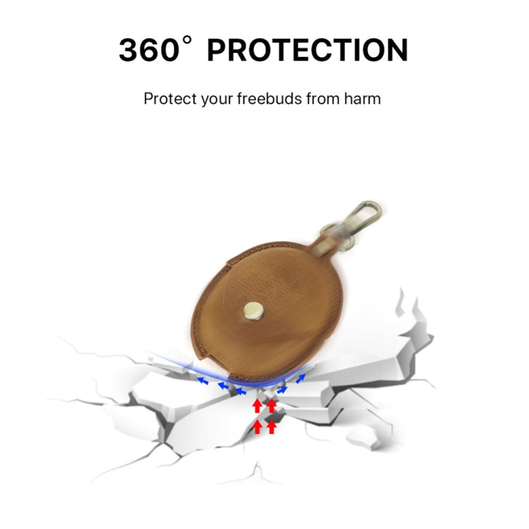 For Huawei FreeBuds 5 CONTACTS FAMILY CF1170 Cowhide Anti-Fall Bluetooth Earphone Protective Case(Blue) - free shipping - PMC TechLife - Order now!