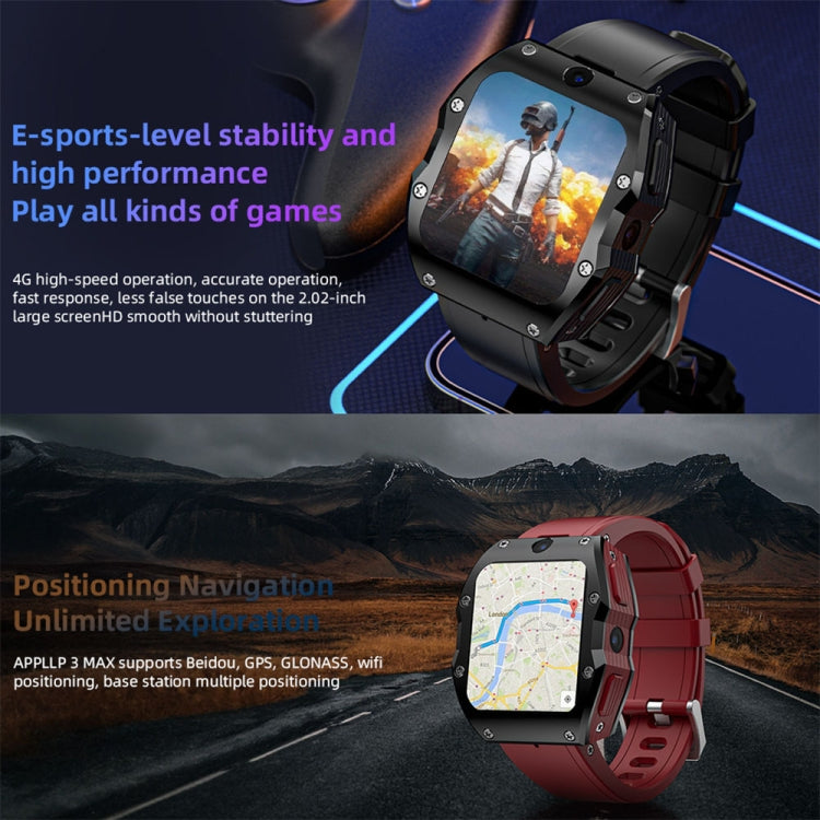 LOKMAT Appllp 3 Max 2.02-Inch Plug Card 4G Call Waterproof Sport Smart Watch With SOS(Black) - Smart Watches by LOKMAT | Online Shopping South Africa | PMC Jewellery | Buy Now Pay Later Mobicred