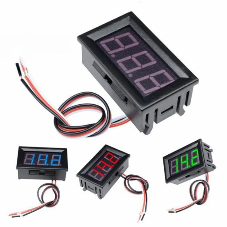 0V-30V 3 Wire DC Voltmeter Terminal 0.56 Inch LED Digital Voltmeter Accessories Reverse Connection Protection, Color: Blue - free shipping - PMC TechLife - Order now!