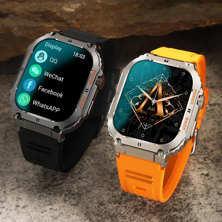 K57 Pro 1.96 Inch Bluetooth Call Music Weather Display Waterproof Smart Watch, Color: Silver Leather - free shipping - PMC TechLife - Order now!