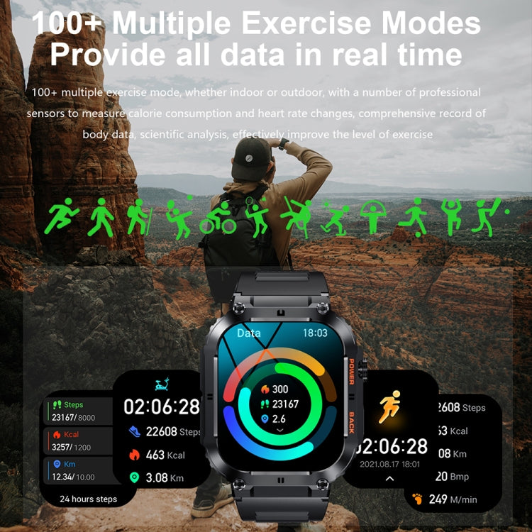 K57 Pro 1.96 Inch Bluetooth Call Music Weather Display Waterproof Smart Watch, Color: Silver Leather - free shipping - PMC TechLife - Order now!