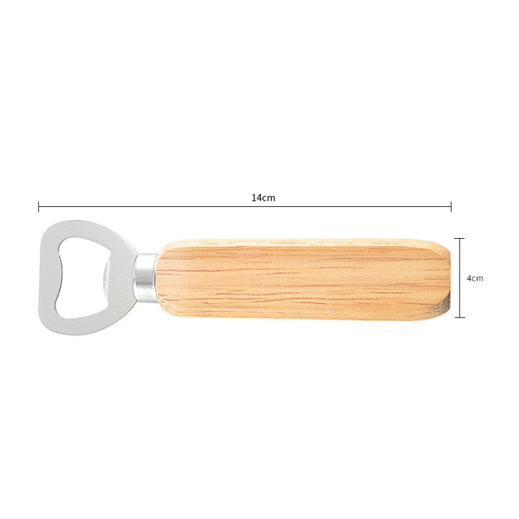 2 PCS Stainless Steel Beer Bottle Opener with Rubber Wood Handle Creative Gift Soda Bottle Driver - free shipping - PMC TechLife - Order now!