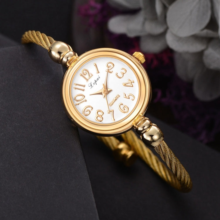 Lvpai Ladies Retro Round Large Dial Alloy Twisted Thin Chain Watch(P433Rose Gold) - Metal Strap Watches by Lvpai | Online Shopping South Africa | PMC Jewellery | Buy Now Pay Later Mobicred