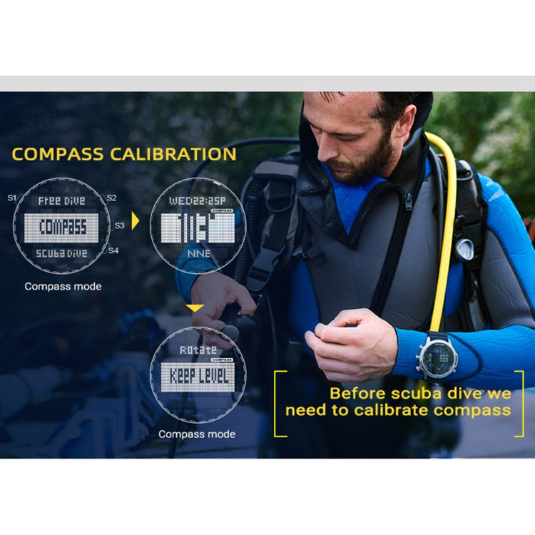 NORTH EDGE AQUA 100m Waterproof Scuba Diver Smart Watch, Support Luminous Display & Compass Mode - Sport Watches by NORTH EDGE | Online Shopping South Africa | PMC Jewellery | Buy Now Pay Later Mobicred