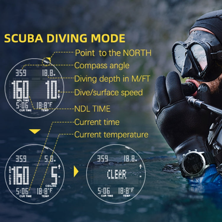 NORTH EDGE AQUA 100m Waterproof Scuba Diver Smart Watch, Support Luminous Display & Compass Mode - Sport Watches by NORTH EDGE | Online Shopping South Africa | PMC Jewellery | Buy Now Pay Later Mobicred