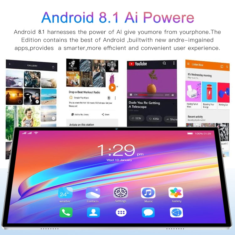 X12 4G LTE Tablet PC, 10.1 inch, 4GB+32GB, Android 8.1 MTK6750 Octa Core, Support Dual SIM, WiFi, Bluetooth, GPS(Gold) - 10.1 inch by PMC TechLife | Online Shopping South Africa | PMC TechLife