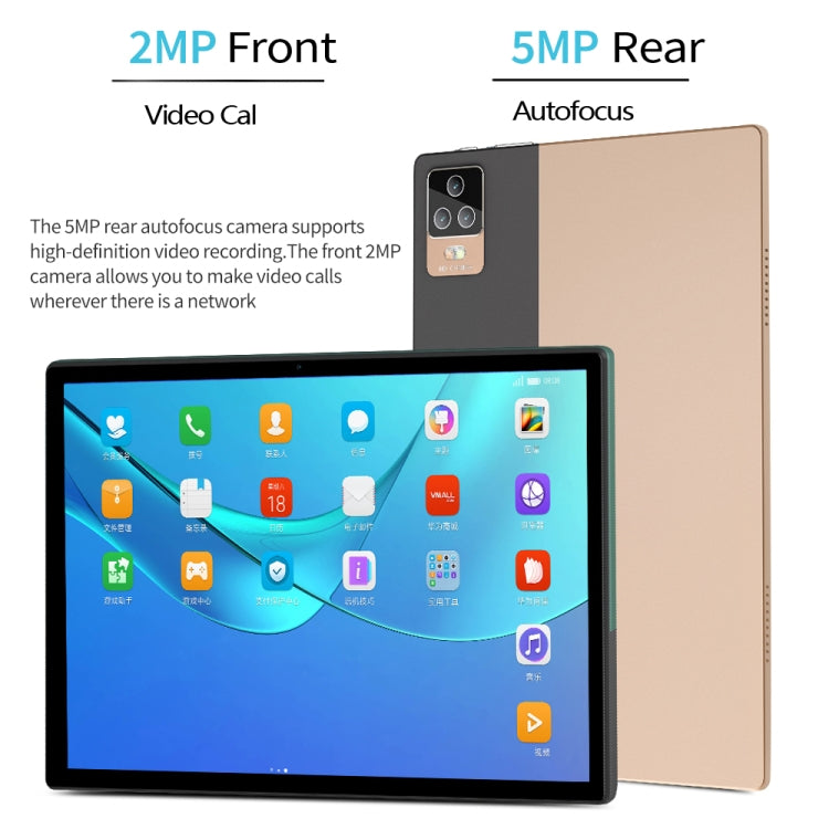 BDF P70 4G LTE Tablet PC, 10.1 inch, 8GB+128GB, Android 12.0 MTK6762 Octa Core, Support Dual SIM & Bluetooth & WiFi, EU Plug(Gold) - free shipping - PMC TechLife - Order now!