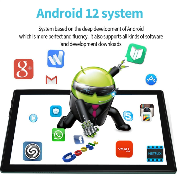 BDF P70 4G LTE Tablet PC, 10.1 inch, 8GB+128GB, Android 12.0 MTK6762 Octa Core, Support Dual SIM & Bluetooth & WiFi, EU Plug(Silver) - free shipping - PMC TechLife - Order now!