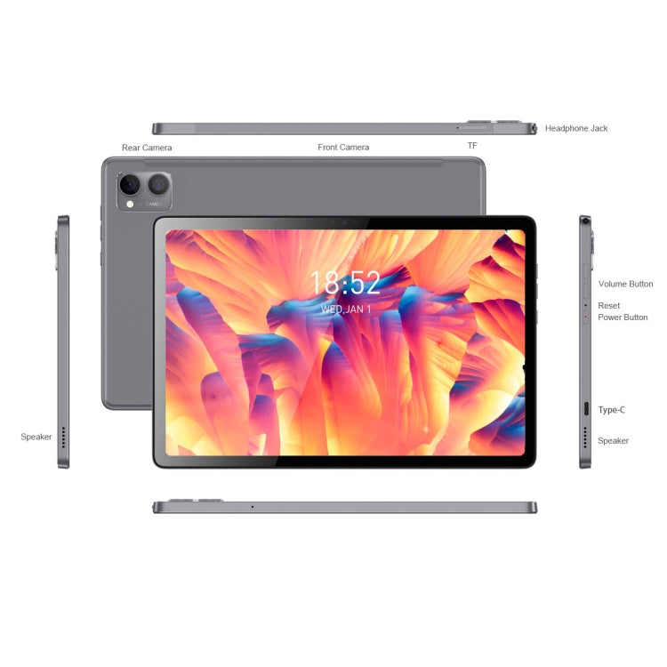 N-ONE Npad Plus 2023 Tablet PC, 10.36 inch, 8GB+128GB, Android 12 MTK8183 Octa Core up to 2.0GHz, Support Dual Band WiFi & BT, US Plug(Grey) - Other by PMC Jewellery | Online Shopping South Africa | PMC Jewellery