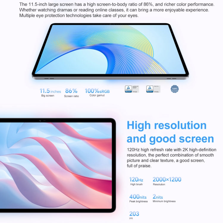 Honor Pad X8 Pro ELN-W09 WiFi, 11.5 inch, 8GB+128GB, MagicOS 7.1 Qualcomm Snapdragon 685 Octa Core, 6 Speakers, Not Support Google(Grey) - Huawei by Huawei | Online Shopping South Africa | PMC Jewellery | Buy Now Pay Later Mobicred