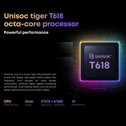 CHUWI HiPad Air Tablet PC, 10.3 inch, 4GB+128GB, Without Keyboard, Android 11, Unisoc T618 Octa Core 2.0GHz, Support Face Recognition & Bluetooth & WiFi & TF Card (Black+Gray) - CHUWI by CHUWI | Online Shopping South Africa | PMC Jewellery | Buy Now Pay Later Mobicred