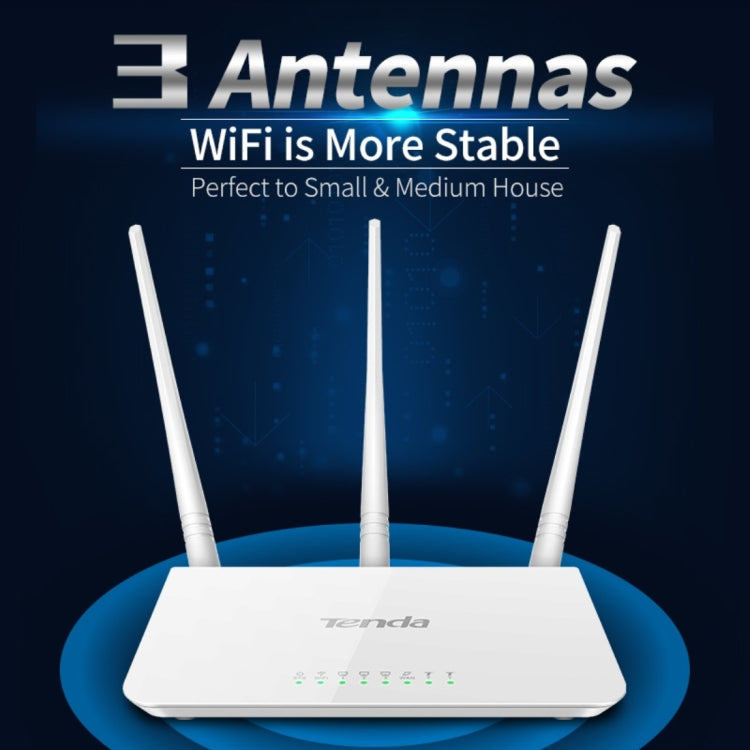 Tenda F3 Wireless 2.4GHz 300Mbps WiFi Router with 3*5dBi External Antennas(White) - Wireless Routers by Tenda | Online Shopping South Africa | PMC Jewellery