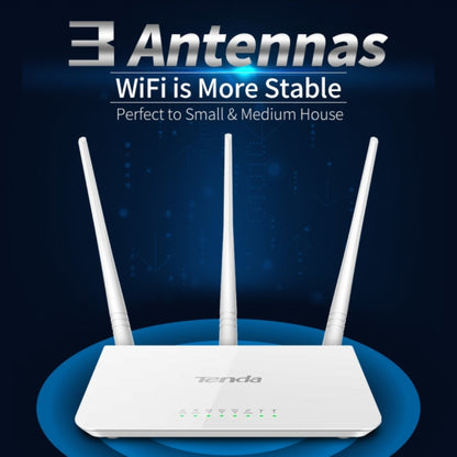 Tenda F3 Wireless 2.4GHz 300Mbps WiFi Router with 3*5dBi External Antennas(White) - Wireless Routers by Tenda | Online Shopping South Africa | PMC Jewellery | Buy Now Pay Later Mobicred