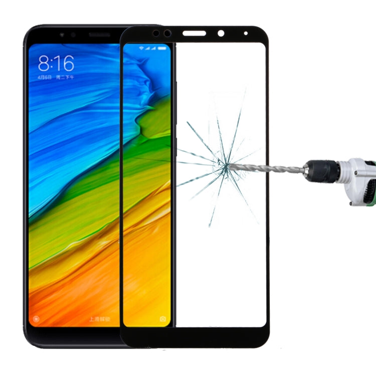 For Xiaomi  Redmi 5 Plus 9H Surface Hardness 2.5D Edge Anti-scratch Silk-screen Full Screen HD Tempered Glass Screen Protector (Black) -  by PMC TechLife | Online Shopping South Africa | PMC TechLife