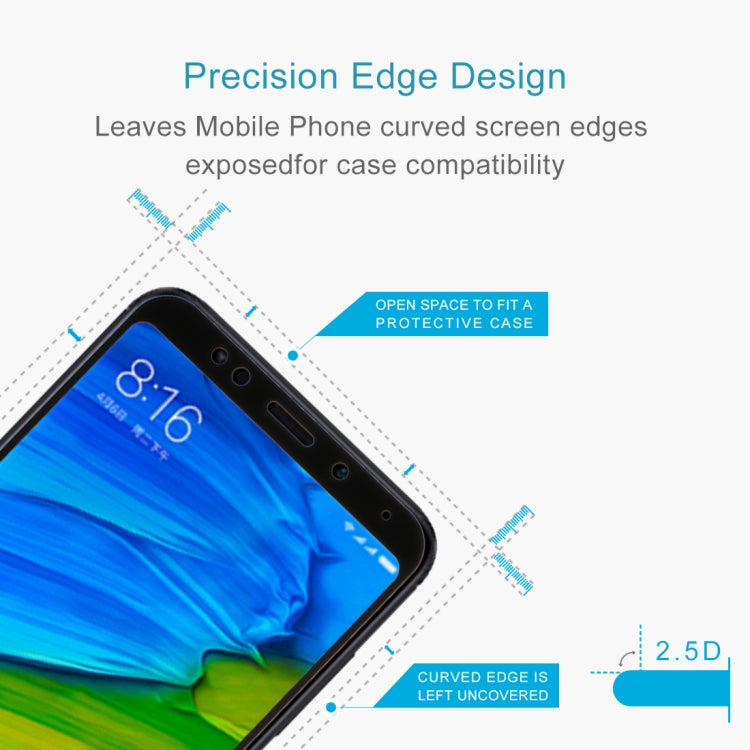 For Xiaomi  Redmi 5 Plus 9H Surface Hardness 2.5D Edge Anti-scratch Silk-screen Full Screen HD Tempered Glass Screen Protector (Black) -  by PMC TechLife | Online Shopping South Africa | PMC TechLife