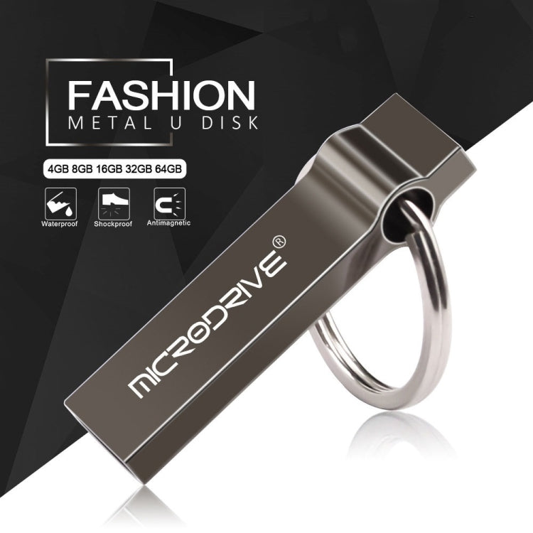 MicroDrive 4GB USB 2.0 Metal Keychain U Disk (Black) - USB Flash Drives by MicroDrive | Online Shopping South Africa | PMC TechLife