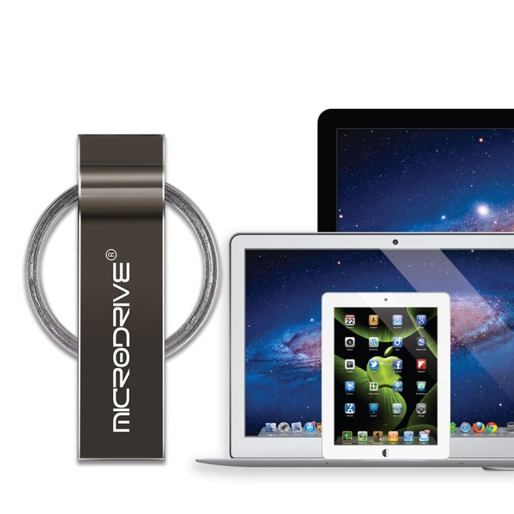 MicroDrive 4GB USB 2.0 Metal Keychain U Disk (Black) - USB Flash Drives by MicroDrive | Online Shopping South Africa | PMC TechLife