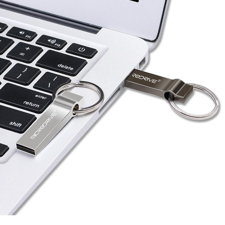 MicroDrive 8GB USB 2.0 Metal Keychain U Disk (Black) - USB Flash Drives by MicroDrive | Online Shopping South Africa | PMC Jewellery