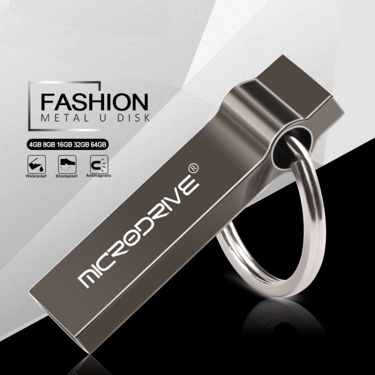 MicroDrive 8GB USB 2.0 Metal Keychain U Disk (Black) - USB Flash Drives by MicroDrive | Online Shopping South Africa | PMC Jewellery