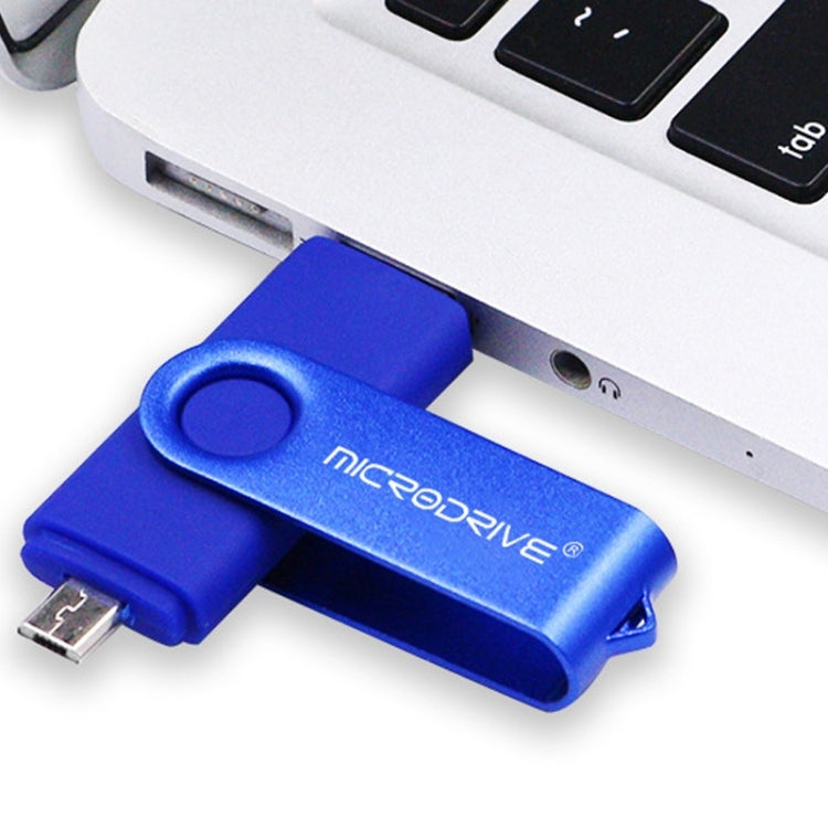 MicroDrive 32GB USB 2.0 Mobile Computer Dual-use Rotating OTG Metal U Disk (White) - USB Flash Drives by MicroDrive | Online Shopping South Africa | PMC TechLife | Buy Now Pay Later Mobicred